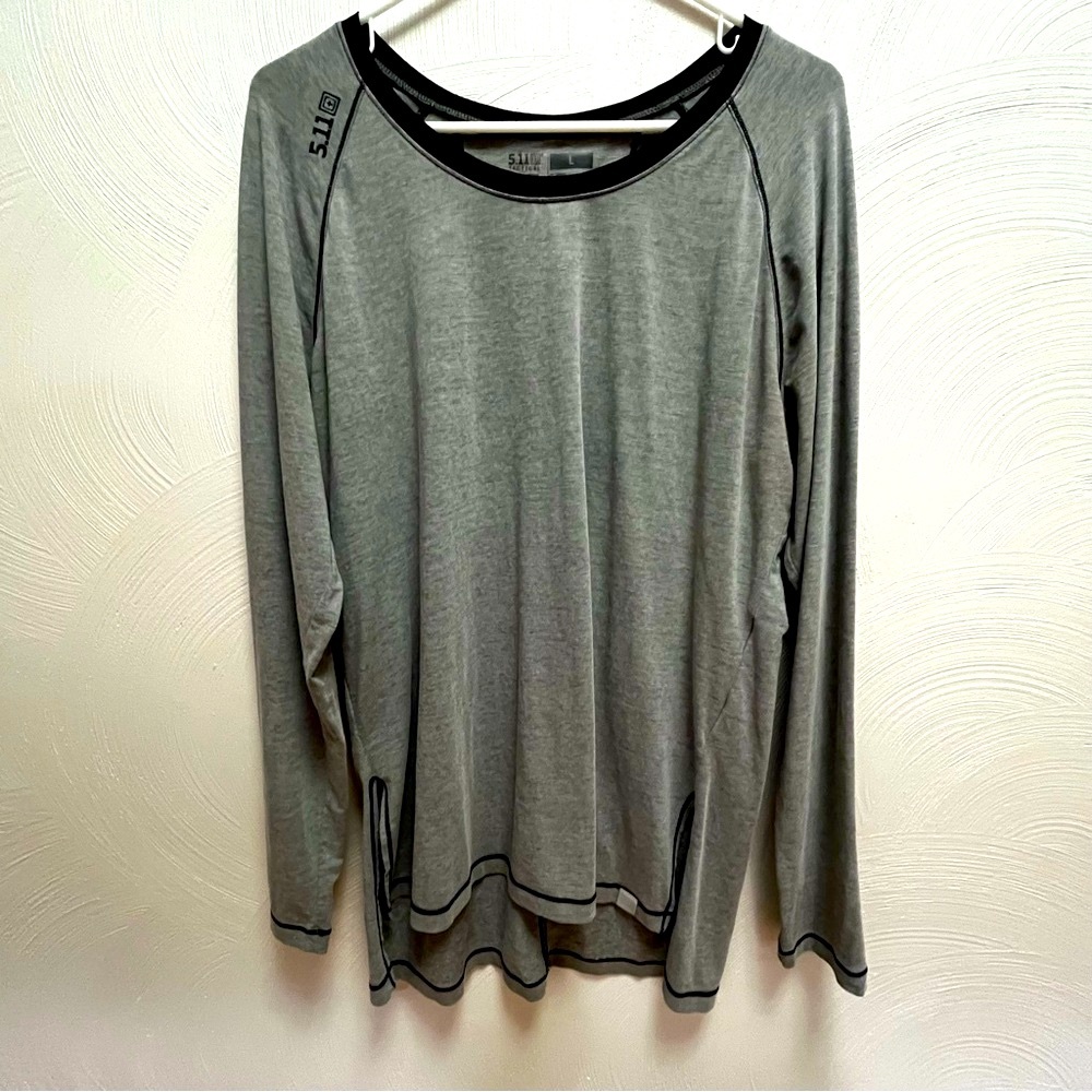 5.11 Tactical Gray Long Sleeve Black Detailing Shirt